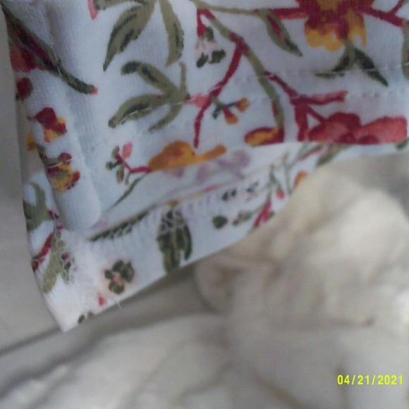 knit v-neck top croft & barrow floral cotton - Picture 5 of 8